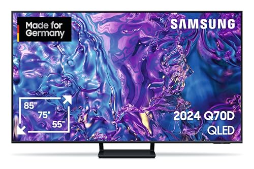 Samsung QLED Q70D Fernseher 75 Zoll, AI Quantum Prozessor 4K, 4K AI Upscaling, Tizen OS, Motion Xcelerator 120 Hz, Smart TV, KI TV, GQ75Q70DATXZG, Deutsches Modell [2024] von Samsung