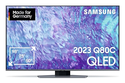 Samsung QLED 4K Q80C 50 Zoll Fernseher (GQ50Q80CATXZG, Deutsches Modell), Smart-TV, Direct Full Array, Neural Quantum Prozessor 4K, Real Depth Enhancer [2023] von Samsung