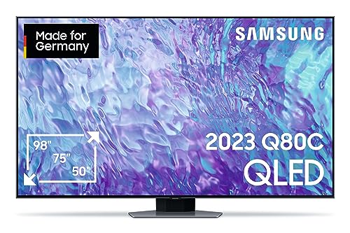Samsung QLED 4K Q80C 55 Zoll Fernseher (GQ55Q80CATXZG, Deutsches Modell), Smart-TV, Direct Full Array, Neural Quantum Prozessor 4K, Real Depth Enhancer [2023] von Samsung