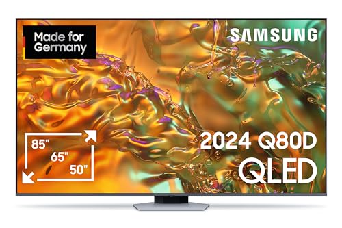 Samsung QLED 4K Q80D Fernseher 50 Zoll, Samsung TV mit Neural Quantum 4K AI Gen2 Prozessor, 4K AI Upscaling, Direct Fully Array, Smart TV, GQ50Q80DATXZG, Deutsches Modell [2024] von Samsung