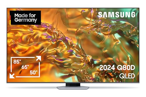 Samsung QLED 4K Q80D Fernseher 55 Zoll, Samsung TV mit Neural Quantum 4K AI Gen2 Prozessor, 4K AI Upscaling, Direct Fully Array, Smart TV, KI TV, GQ55Q80DATXZG, Deutsches Modell [2024] von Samsung