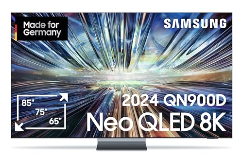 Samsung QLED 8K QN900D Fernseher 65 Zoll, Samsung TV mit Neo Quantum HDR 8K+, Neural Quantum 8K AI Gen3 Prozessor, 8K AI Upscaling, Smart TV, GQ65QN900DTXZG, Deutsches Modell [2024] von Samsung
