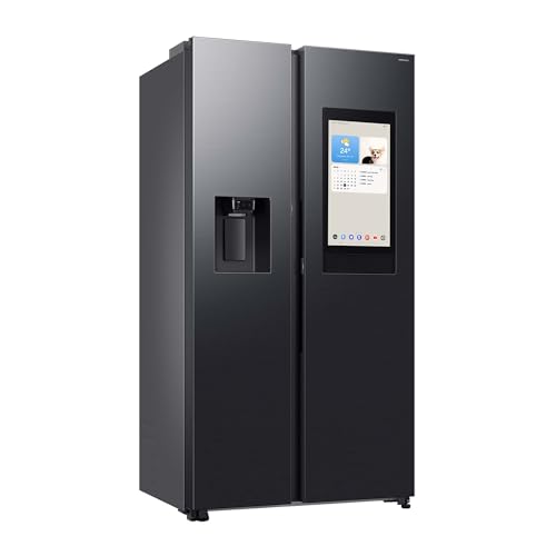 Samsung RS90F67BEFEF Side-by-Side Kühl-Gefrierkombination, AI Kühlschrank mit Gefrierfach, 178 cm, 614 l, Eis-/Wasserspender mit Tank, Family Hub, AI Energy Mode & Voice Control, Black Steel Samsung RS90F67BEFEF Side-by-Side Kühl-Gefrierkombination, AI Kühlschrank mit Gefrierfach, 178 cm, 614 l, Eis-/Wasserspender mit Tank, Family Hub, AI Energy Mode & Voice Control, Black Steel von Samsung