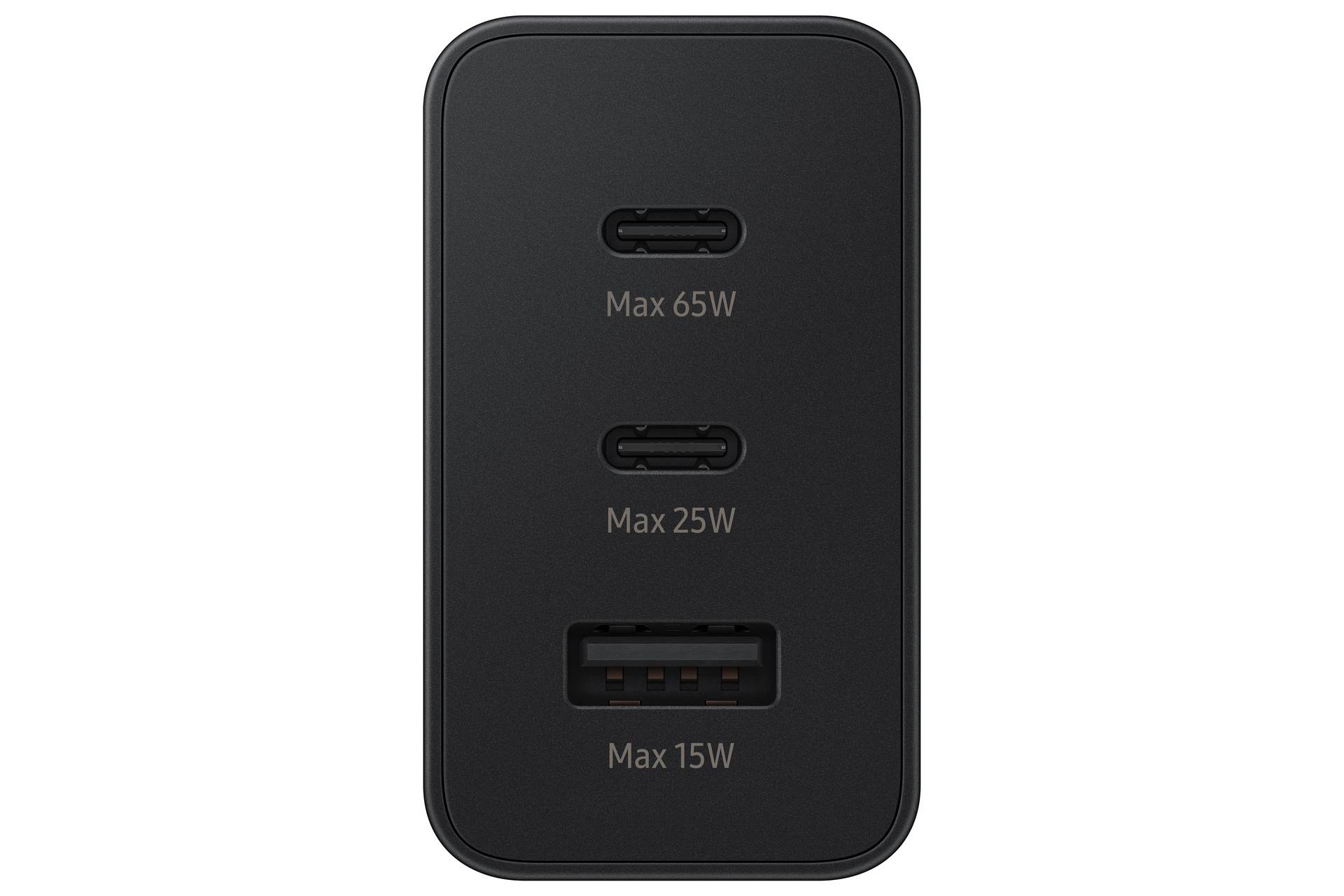 Samsung Reiseladegerät Trio (65W), schwarz Drei Anschlüsse (USB Type-C/ USB-A), PD 3.0 und Super Fast Charging bis zu 65 Watt von Samsung