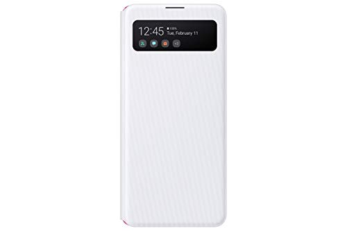 Samsung S View Smartphone Cover EF-EA415 für Galaxy A41, Handy-Hülle, stoßfest, Schutz Case, integriertes Sichtfenster weiß von Samsung