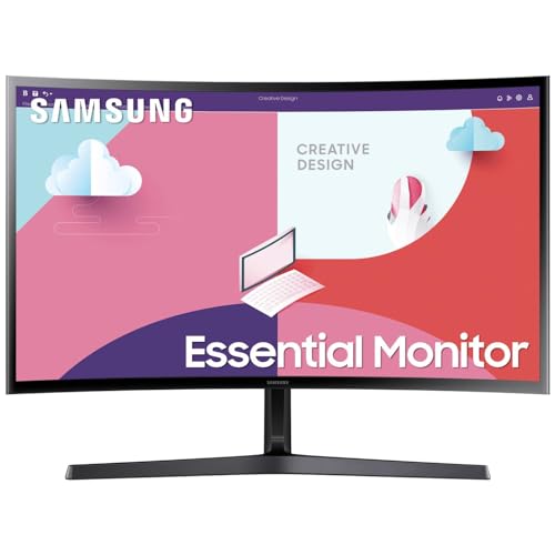 Samsung S36C Essential Monitor S27C366EAU, Curved, 27 Zoll, VA-Panel, Full HD-Auflösung, Eco Saving Plus, AMD FreeSync, 4 ms Reaktionszeit, Bildwiederholrate 75 Hz, Schwarz von Samsung