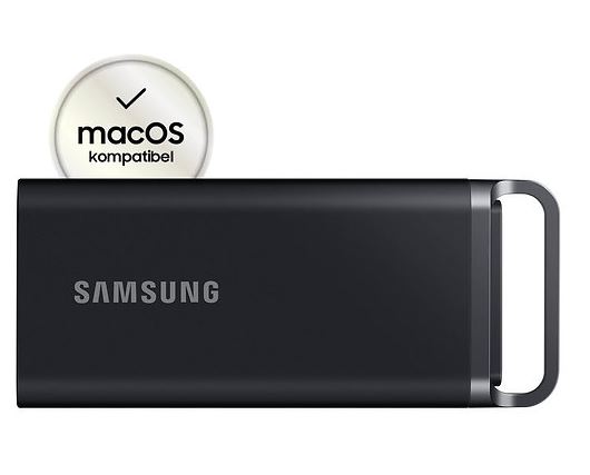 Samsung SSD 8TB Portable T5 EVO USB3.2 Gen.1 Black retail - Kompakter Speicher für unterwegs / 8 TB Kapazität / USB 3.1 Schnittstelle / Bis zu 460 MB/s Lese-/Schreibgeschwindigkeit / Sturzsicher aus bis zu 2 m Höhe (MU-PH8T0S/EU) von Samsung