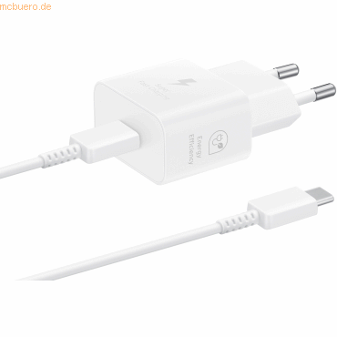 Samsung Samsung Schnellladegerät T2510 USB-C 25W mit Datenkabel White Samsung Samsung Schnellladegerät T2510 USB-C 25W mit Datenkabel White von Samsung