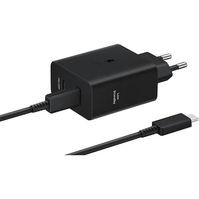 Samsung Schnellladegerät 50W Power Duo + 5A Kabel PD USB-C T5020 Schwarz Samsung Schnellladegerät 50W Power Duo + 5A Kabel PD USB-C T5020 Schwarz von Samsung