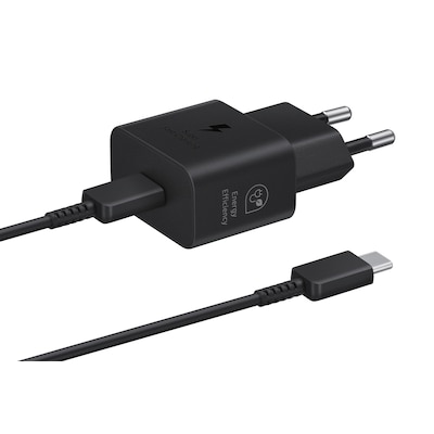 Samsung Schnellladegerät T2510 USB-C 25W mit Datenkabel, Schwarz Samsung Schnellladegerät T2510 USB-C 25W mit Datenkabel, Schwarz von Samsung