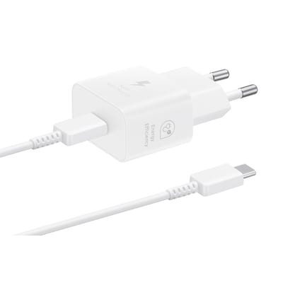 Samsung Schnellladegerät T2510 USB-C 25W mit Datenkabel, Weiß Samsung Schnellladegerät T2510 USB-C 25W mit Datenkabel, Weiß von Samsung