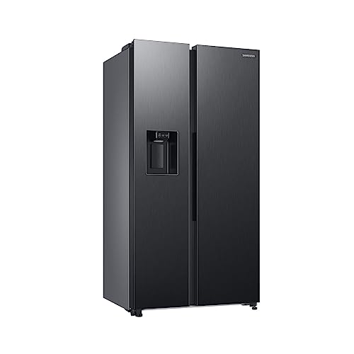 Samsung Side-by-Side-Kühlschrank mit Gefrierfach, 178 cm, 635 l, AI Energy Mode, Wasser- und Eisspender, No Frost+, Premium Black Steel, RS6GA854CB1/EG von Samsung