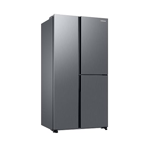 Samsung Side-by-Side-Kühlschrank mit Gefrierfach, 178 cm, 645 l Gesamtvolumen, 242 l Gefrierteil, AI Energy Mode, Inneres Beverage Center, Frischwasseranschluss, Edelstahl-Look, RH6ACG892DS9EG von Samsung