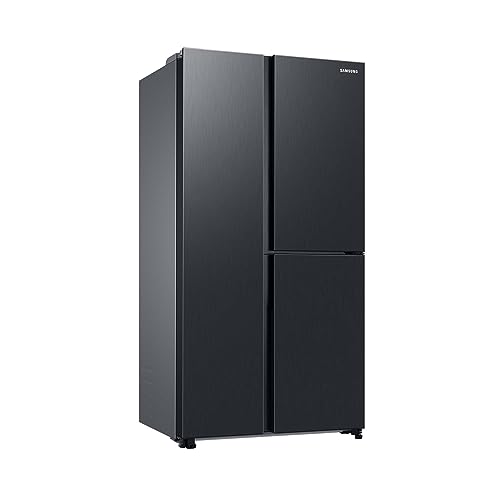 Samsung Side-by-Side-Kühlschrank mit Gefrierfach, 178 cm, 645 l Gesamtvolumen, 242 l Gefrierteil, AI Energy Mode, Inneres Beverage Center, Frischwasseranschluss, Premium Black Steel, RH6ACG892DB1EG von Samsung