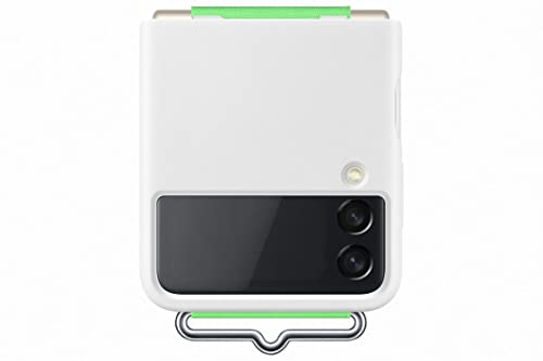Samsung Silicone Cover Smartphone mit Strap EF-GF711 für das Galaxy Z Flip3 5G, Handy-Hülle, Silikon, Schutz Case, stoßfest, dünn und griffig, Halteband, Weiß von Samsung