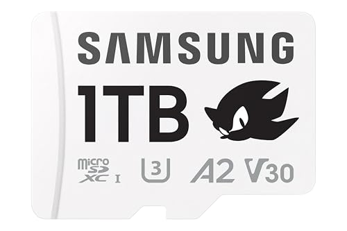 Samsung Sonic the Hedgehog(TM) microSD-Karte + SD-Adapter, Speicherkarte mit 1 TB, UHS-I U3, Full HD & 4K UHD, 180 MB/s Lesen, 130 MB/s Schreiben, Datenspeicher für Handheld-Konsolen, MB-MD1T0SA/LC1 von Samsung