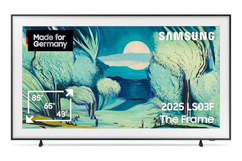 Samsung The Frame LS03F 4K QLED 55 Zoll (138 cm) UHD Fernseher, Modern Frame Design, NQ4 AI Gen2 Prozessor, Art Mode, Artful Picture Quality, One Connect Kabel, Samsung Vision AI Smart TV (2025) von Samsung