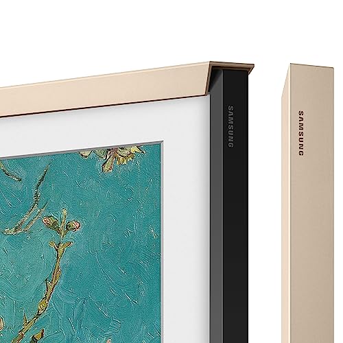 Samsung The Frame TV-Rahmen, 85 Zoll, Abgeschrägt, Sandgold, Zubehör für The Frame-Fernseher mit 85" (LS03A, LS03B, LS03BG), Befestigung per Magnet von Samsung
