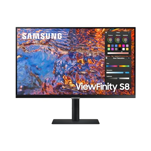 Samsung ViewFinity S8UP Business-Monitor 27 Zoll, IPS-Panel, 4K UHD-Auflösung, 98% DCI-P3-Farbraumabdeckung für Grafikdesign, Bildwiederholrate 60 Hz, 5 ms, USB-C mit 90 W Laden, Pivot von Samsung
