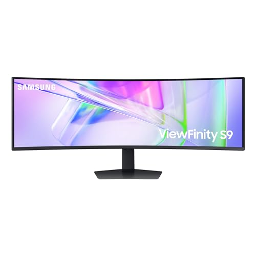 Samsung ViewFinity S95UC Curved Monitor, 49 Zoll, Bildschirm mit VA-Panel, 5.120 x 1.440 Pixel, 1.000R Radius, VESA DisplayHDR 400, KVM-Switch, Bildwiederholrate 120 Hz, Reaktionszeit 5 ms (G/G) von Samsung