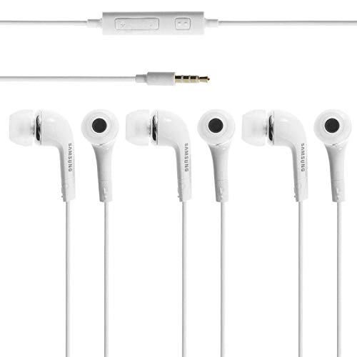 wortek Kopfhörer Set, kompatibel mit Original Samsung, Galaxy Kopfhörer 3 Stück In-Ear EHS64AVFWE Bulk Weiß mit wortek Displayputztuch von Samsung