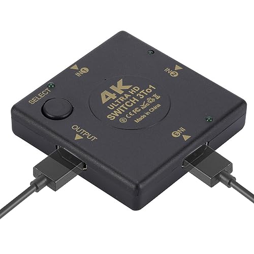 Samuliy DisplayPort Switcher | Out High Definition Projektor und Monitor Box - 4K HD Mehrfachanschluss, Monitorauswahl für TV von Samuliy
