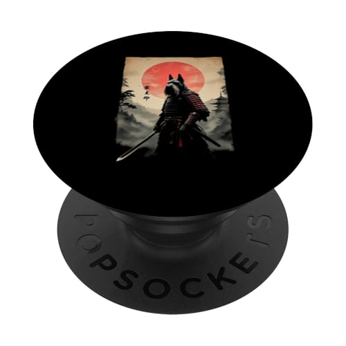 佐走神 Samurai Hund PopSockets Klebender PopGrip von Samurai Hund Designs