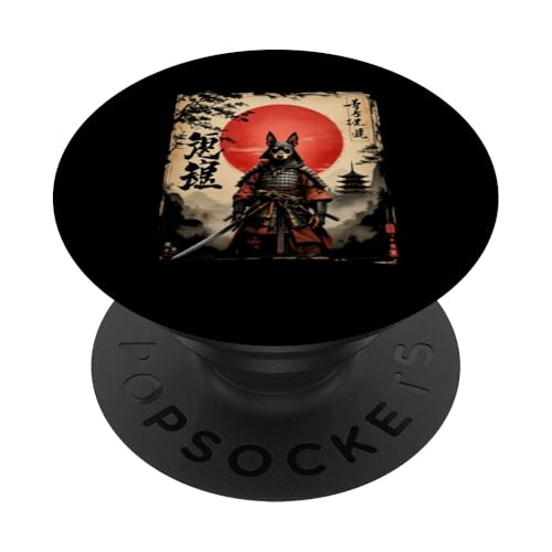 Samurai Hund Kunst PopSockets Klebender PopGrip von Samurai Hund Kunst Designs