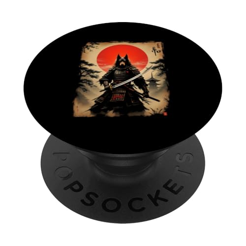 Samurai Hund Kunst PopSockets Klebender PopGrip von Samurai Hund Kunst Designs