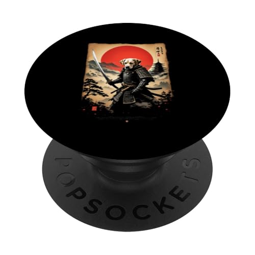 Samurai Hund Kunst PopSockets Klebender PopGrip von Samurai Hund Kunst Designs