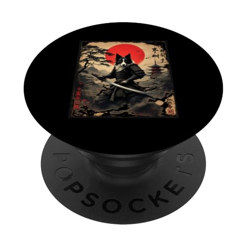 Samurai Hund Kunst PopSockets Klebender PopGrip von Samurai Hund Kunst Designs