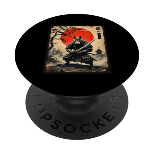 Samurai Hund Kunst PopSockets Klebender PopGrip von Samurai Hund Kunst Designs