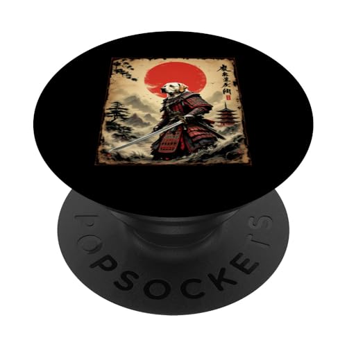 Samurai Hund Kunst PopSockets Klebender PopGrip von Samurai Hund Kunst Designs