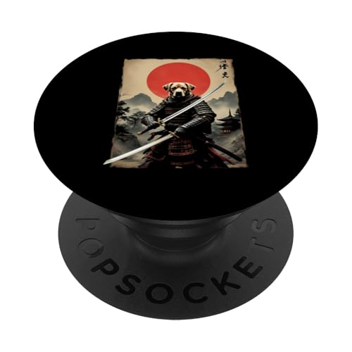 Samurai Hund Kunst PopSockets Klebender PopGrip von Samurai Hund Kunst Designs