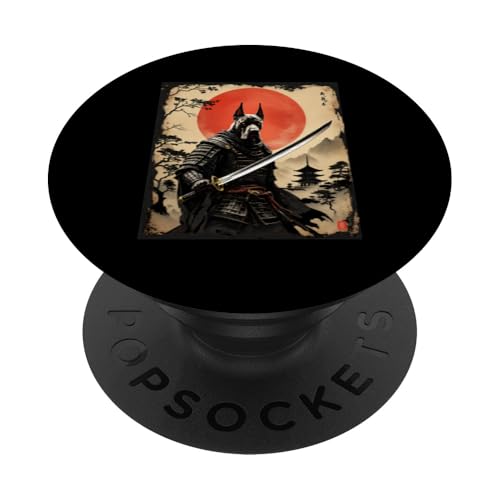 Samurai Hund Kunst PopSockets Klebender PopGrip von Samurai Hund Kunst Designs