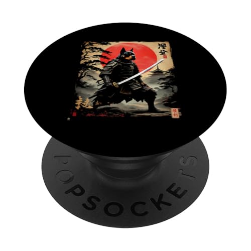 Samurai Hund Kunst PopSockets Klebender PopGrip von Samurai Hund Kunst Designs