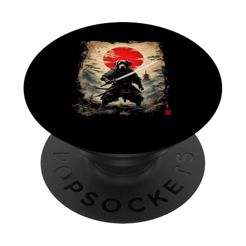 Samurai Hund Kunst PopSockets Klebender PopGrip von Samurai Hund Kunst Designs