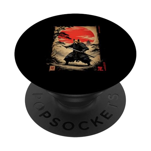 Samurai Hund Kunst PopSockets Klebender PopGrip von Samurai Hund Kunst Designs