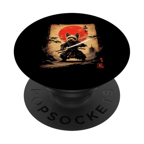 侍犬 Samurai Hund Kunst PopSockets Klebender PopGrip von Samurai Hund Kunst Designs