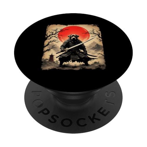 Samurai Hund Kunst PopSockets Klebender PopGrip Samurai Hund Kunst PopSockets Klebender PopGrip von Samurai Hund Kunst Designs