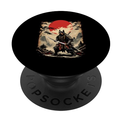 Samurai Hund Kunst PopSockets Klebender PopGrip von Samurai Hund Kunst Designs