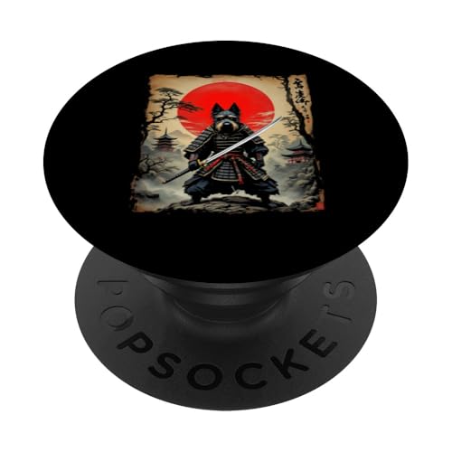 Samurai Hund Kunst PopSockets Klebender PopGrip von Samurai Hund Kunst Designs