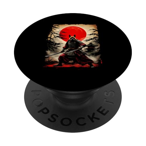 Samurai Hund Kunst PopSockets Klebender PopGrip von Samurai Hund Kunst Designs