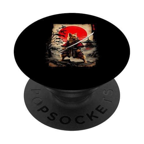Samurai Hund Kunst PopSockets Klebender PopGrip von Samurai Hund Kunst Designs