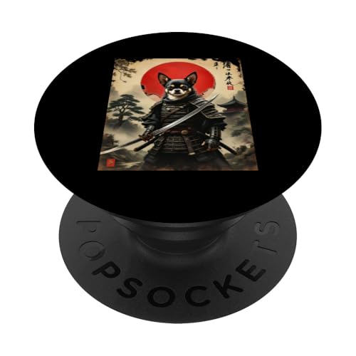 Samurai Hund Kunst PopSockets Klebender PopGrip von Samurai Hund Kunst Designs