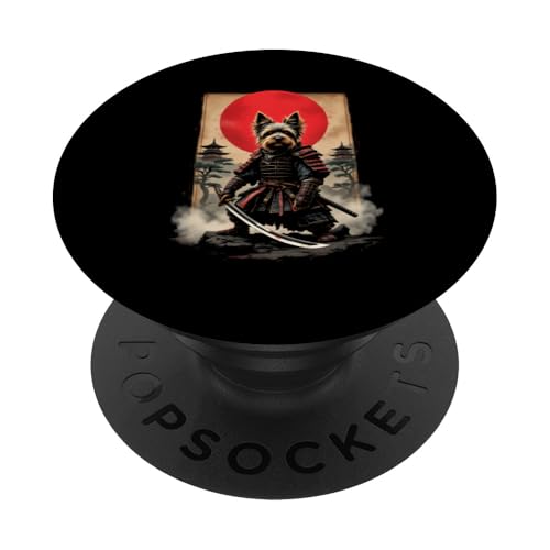 Samurai Hund Kunst PopSockets Klebender PopGrip von Samurai Hund Kunst Designs