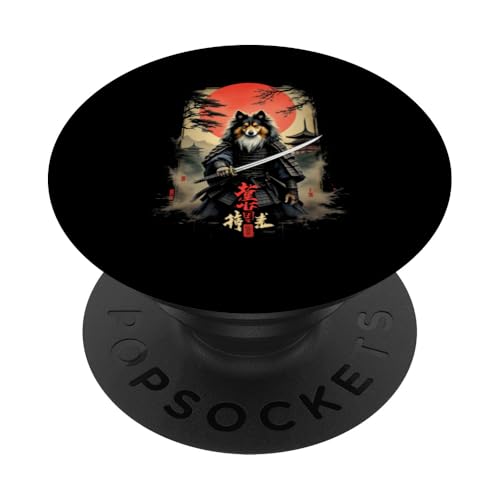 Samurai Hund Kunst PopSockets Klebender PopGrip von Samurai Hund Kunst Designs