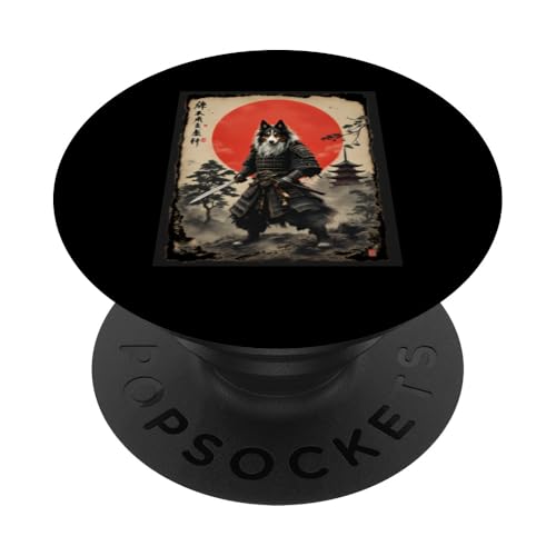 Samurai Hund Kunst PopSockets Klebender PopGrip von Samurai Hund Kunst Designs