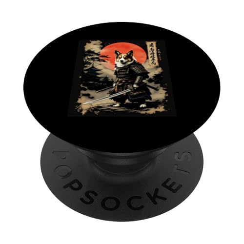 Samurai Hund Kunst PopSockets Klebender PopGrip von Samurai Hund Kunst Designs
