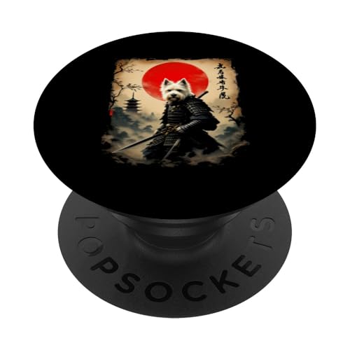 Samurai Hund Kunst PopSockets Klebender PopGrip Samurai Hund Kunst PopSockets Klebender PopGrip von Samurai Hund Kunst Designs